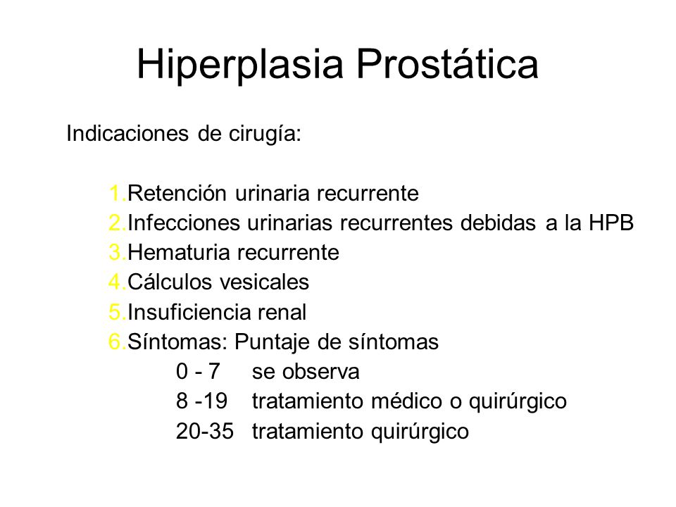 hiperplasia de próstata tratamiento medico